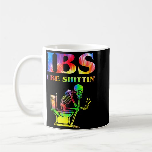 Ibs I Be Tin' Funny Skeleton Tie Dye Koffiemok (Links)