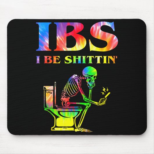 Ibs I Be Tin' Funny Skeleton Tie Dye  Muismat (Voorkant)