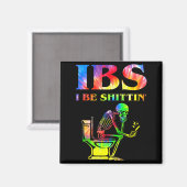 Ibs I Wees Grappig Skelet Tie Dye Magneet (Voorkant / Achterkant)