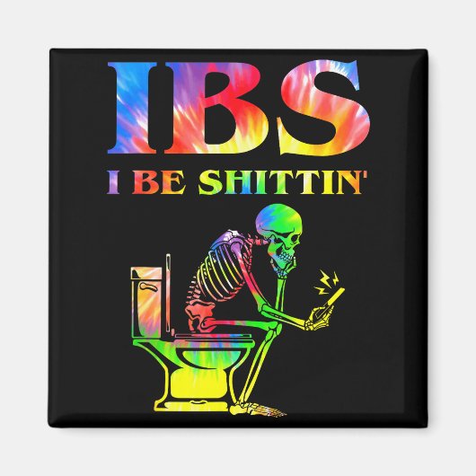Ibs I Wees Grappig Skelet Tie Dye Magneet (Voorkant)