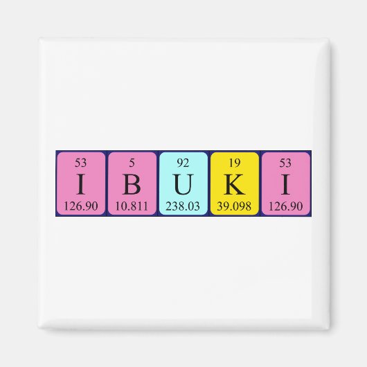 Ibuki periodieke lijstnaam magnet (Voorkant)