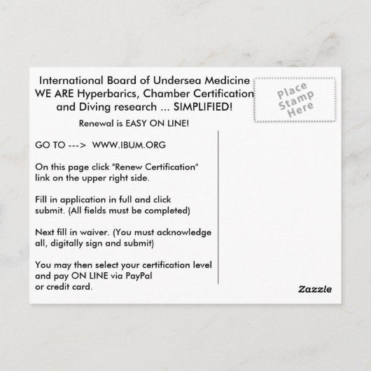 IBUM Verlengingskaart Briefkaart (Achterkant)