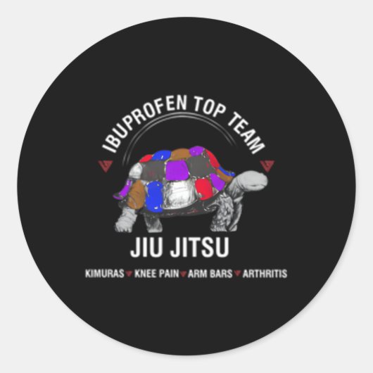 Ibuprofen Top Team Jiu Jitsu Ronde Sticker (Voorkant)