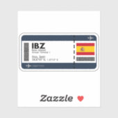 IBZ Ibiza Airport Boarding Pass - Spanje Reizen Sticker (Vel)