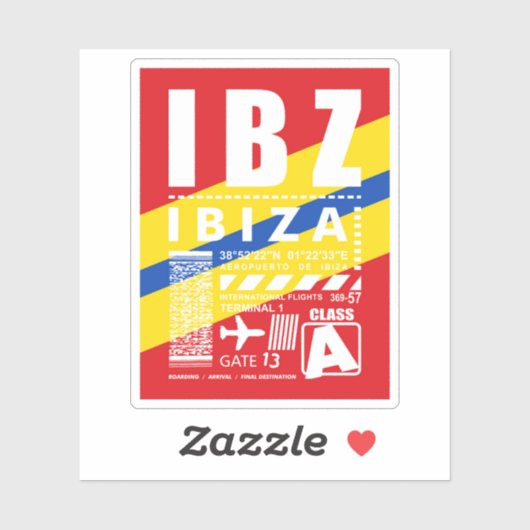 IBZ Ibiza luchthaven Sticker (Vel)