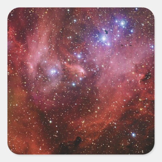 IC 2944 Running Chicken Nebula Lambda Cen Nebula Vierkante Sticker (Voorkant)