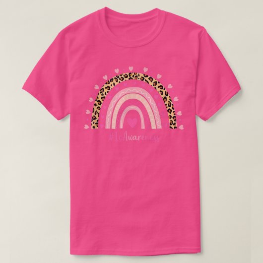 Ic Awareness Pink Heart Leopard Rainbow Ic Warrior T-shirt (Design voorkant)