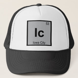 Ic - Iowa City Chemie Periodiek Systeem Symbool Trucker Pet