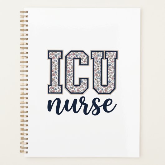 IC-verpleegster bloemige varsity shirt ontwerp_1 Planner (Voorkant)