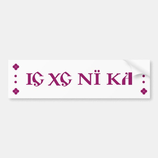 IC XC NI KA Orthodox bumper sticker paars (Voorkant)