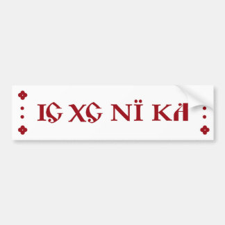 IC XC NI KA Orthodoxe bumpersticker bordeauxrood