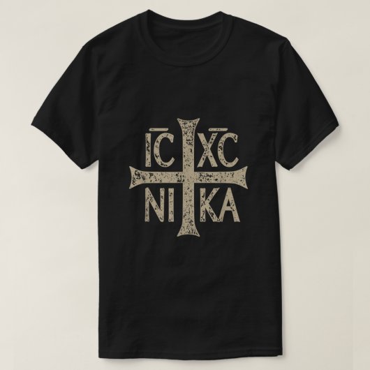 IC XC NIKA Cross Christogram Orthodox Christelijk T-shirt (Design voorkant)