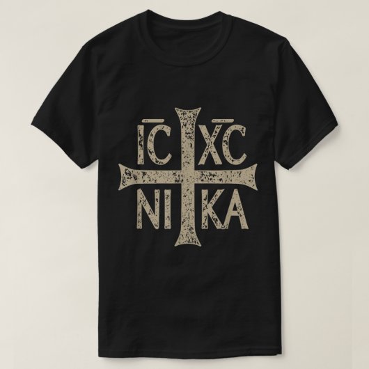 IC XC NIKA Cross Christogram Orthodox Christelijk T-shirt (Design voorkant)