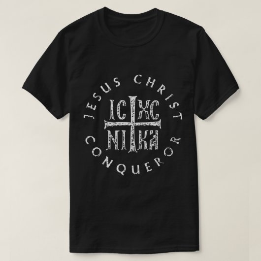 IC XC NIKA Cross Christogram Orthodox Christelijke T-shirt (Design voorkant)