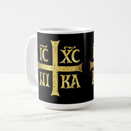 IC XC NIKA JEZUS CHRISTUS VEROVERT KOFFIEMOK (Voorkant links)