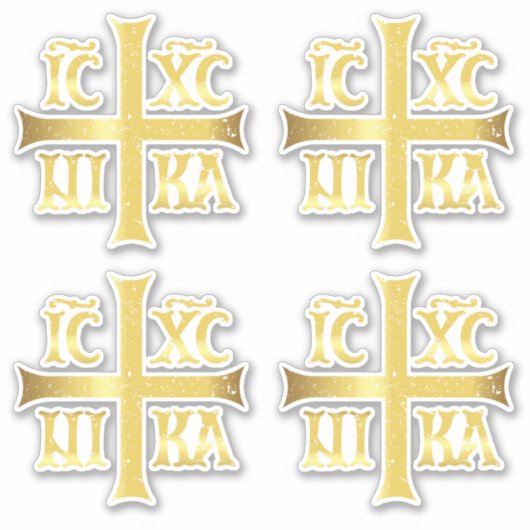 IC XC NIKA JEZUS CHRISTUS VEROVERT STICKER (Voorkant)