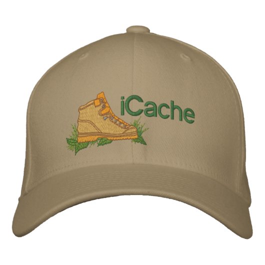 iCache Geocacher Geborduurde Pet (Voorkant)