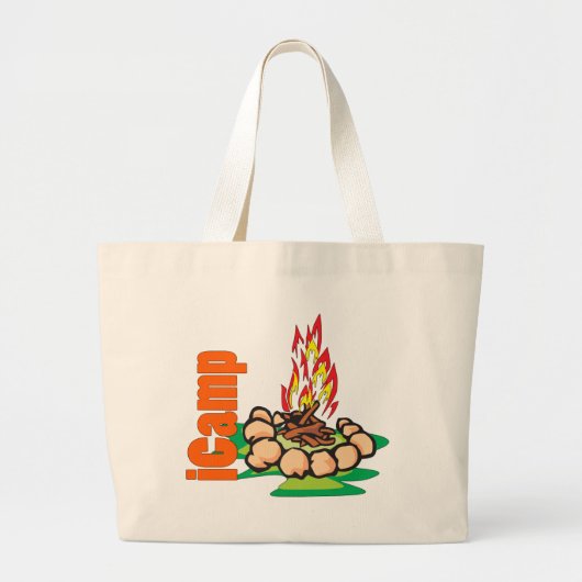 iCamp Camping Shirt Grote Tote Bag (Voorkant)