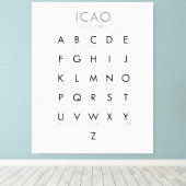ICAO Phonetic Alphabet Chart Canvas Afdruk (Insitu (Houten vloer))