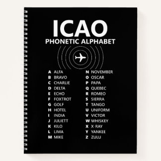 ICAO Phonetic Alphabet Notebook – Black Edition Notitieboek
