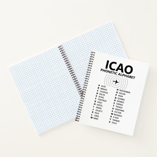 ICAO Phonetic Alphabet Pilot - Graph Notebook Notitieboek (Binnen)