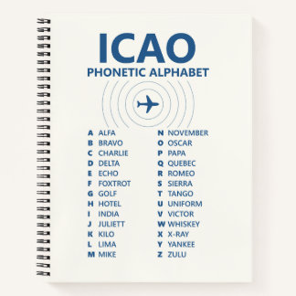 ICAO Spelling Alphabet – Pilot Lined Notebook Notitieboek