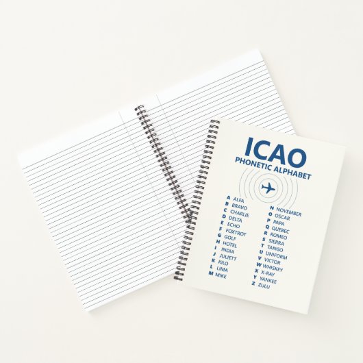 ICAO Spelling Alphabet – Pilot Lined Notebook Notitieboek (Binnen)