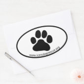 ICARE Dog Rescue Dog Paw Print Ovale Sticker (Envelop)