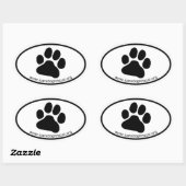 ICARE Dog Rescue Dog Paw Print Ovale Sticker (Vel)