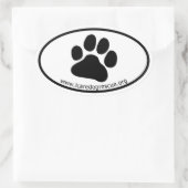 ICARE Dog Rescue Dog Paw Print Ovale Sticker (Tas)