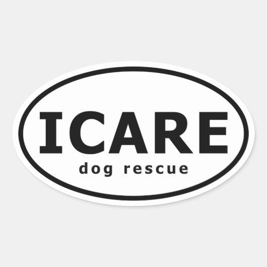 ICARE Hondenredding Ovale Sticker (Voorkant)