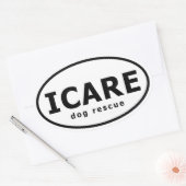 ICARE Hondenredding Ovale Sticker (Envelop)