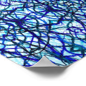 Icarus Blau Abstracte Alcohol Ink Kunst Poster (Hoek)