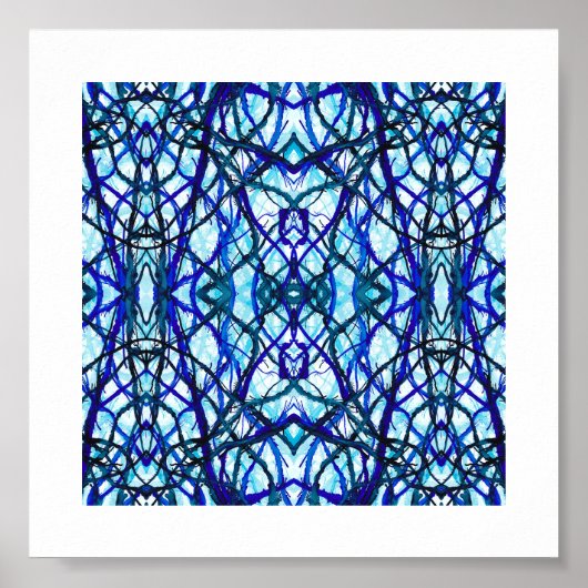 Icarus Blau Abstracte Alcohol Ink Kunst Poster (Voorkant)