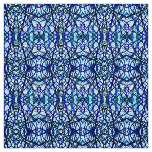 Icarus Blau Abstracte Alcohol Ink Kunst Stof (Swatch)