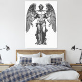 Icarus Fallen - Dark Graphic Mythological Canvas  Afdruk (Insitu (Slaapkamer))