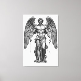 Icarus Fallen - Dark Graphic Mythological Canvas  Afdruk