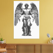 Icarus Fallen - Dark Graphic Mythological Canvas  Afdruk (Insitu (Woonkamer))