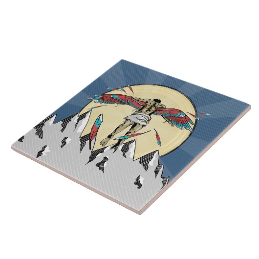 Icarus retro poster tegeltje (Zijkant)