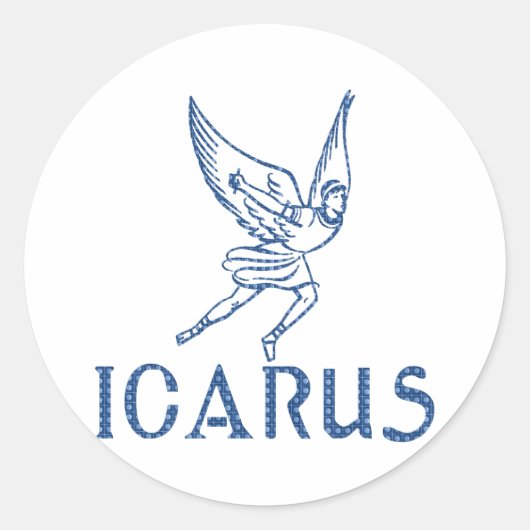 Icarus Ronde Sticker (Voorkant)