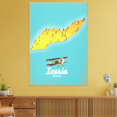 Icasia Greece reisposter. Canvas Afdruk (Insitu (Woonkamer))