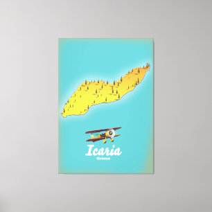 Icasia Greece reisposter. Canvas Afdruk