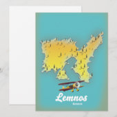 Icasia Griekenland reisposter. (Voorkant / Achterkant)