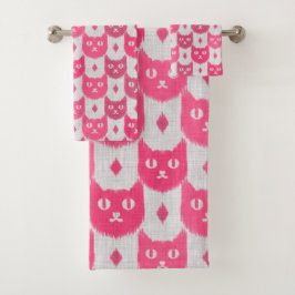 Icat ikat roze patroon bad handdoek