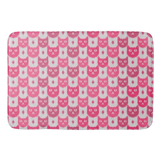 Icat ikat roze patroon badmat (Voorkant)