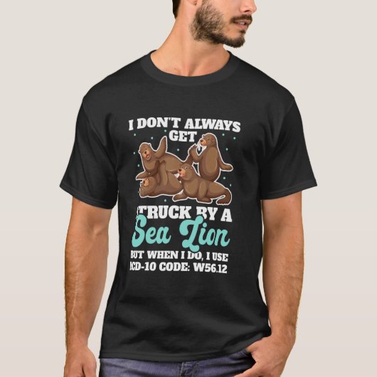 ICD-10 Code W56.12 Humor Medische Codering Medics T-shirt (Voorkant)
