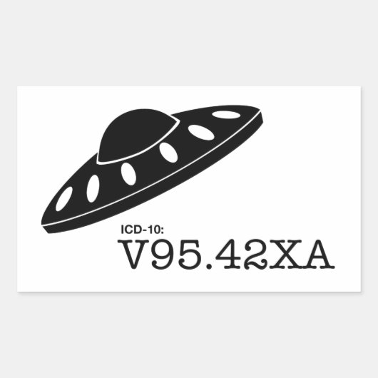 ICD-10: V9542XA - Spacecraft Crash Rechthoekige Sticker (Voorkant)