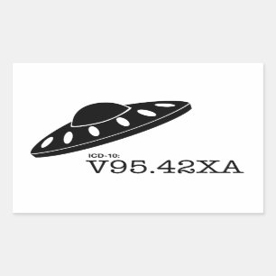 ICD-10: V9542XA - Spacecraft Crash Rechthoekige Sticker