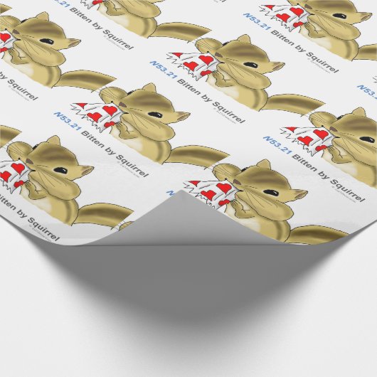 ICD-10: W53.21 Bitten met eekhoorn Cadeaupapier (Hoek)