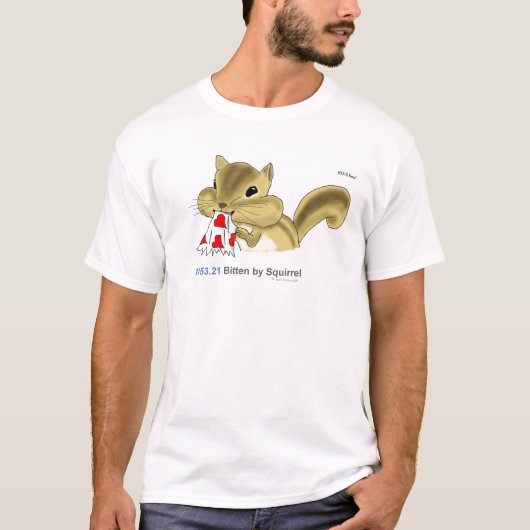 ICD-10: W53.21 Bitten met eekhoorn T-shirt (Voorkant)